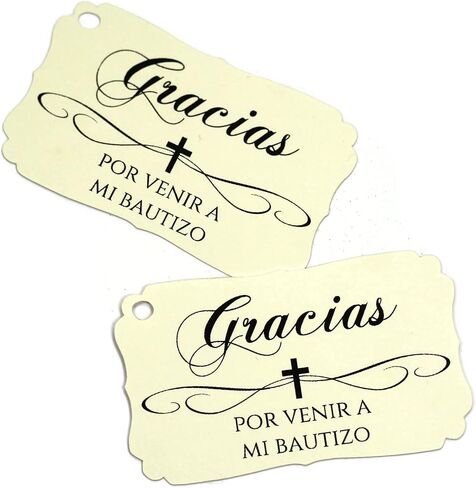 Baptism Tags - Gracias Por Venir A Mi Bautizo (Set of 40) (Baby Pink) in Saudi Arabia