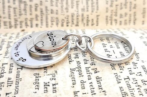 15 Years Down Forever To Go 15th Anniversary Gift 2009 Dime and Nickel Key Chain for Husband Wife in Saudi Arabia