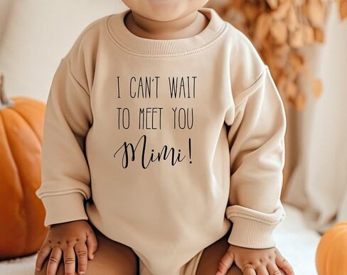Funny Mimi Baby Bodysuit Hi Mimi I Cannot Wait To Meet You Pregnancy Reveal Fun and Cute Infant Announcement (0-6 Months, Hi Mimi-Short Sleeve Romper) in Saudi Arabia