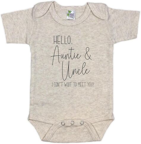 New Baby Reveal for Aunt and Uncle - Pregnancy Announcement Infant Bodysuit - Surprise For Sister and Brother - Hello Auntie and Uncle I Can't Wait To Meet You (White) in Saudi Arabia