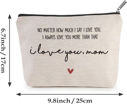 bag7, I Love You Mom, Makeup Bag, Mom Gift, Handmade Cosmetic Bag For Mom, Cosmetic Bag, Best Mom Ever Bag, Bag Gift, Linen Cotton Case Traveling Bag in Saudi Arabia