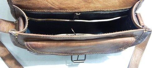 SHAKUN LEATHER JOURNAL Brown Full Grain Genuine Leather Sling Bag Handmade Womens Crossbody Sling Bag (7x9x4) in Saudi Arabia