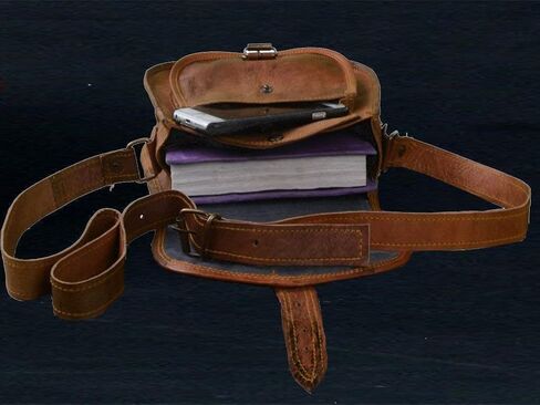 SHAKUN LEATHER JOURNAL Brown Full Grain Genuine Leather Sling Bag Handmade Womens Crossbody Sling Bag (7x9x4) in Saudi Arabia