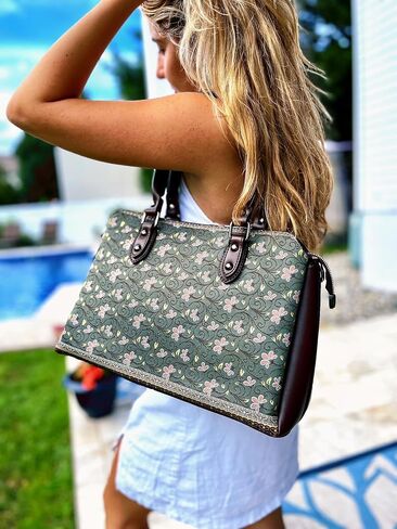 KILIM DESIGN VEGAN SATCHEL (Brown) in Saudi Arabia