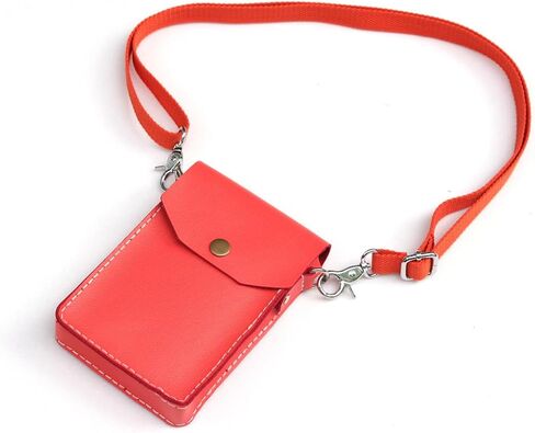 حقيبة كروس صغيرة مصنوعة يدوياً لحقيبة كتف صغيرة للنساء مع أحزمة كتف قابلة للتعديل وحقيبة صغيرة مناسبة للعمل والسفر وحقائب الهاتف المحمول (برتقالي أحمر) in Kuwait