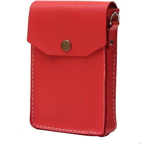 حقيبة كروس صغيرة مصنوعة يدوياً لحقيبة كتف صغيرة للنساء مع أحزمة كتف قابلة للتعديل وحقيبة صغيرة مناسبة للعمل والسفر وحقائب الهاتف المحمول (برتقالي أحمر) in Kuwait