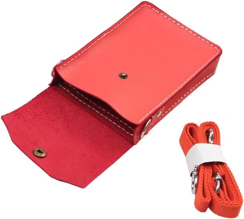 حقيبة كروس صغيرة مصنوعة يدوياً لحقيبة كتف صغيرة للنساء مع أحزمة كتف قابلة للتعديل وحقيبة صغيرة مناسبة للعمل والسفر وحقائب الهاتف المحمول (برتقالي أحمر) in Kuwait