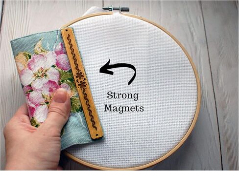 زهور حماية من الأوساخ المغناطيسية العالمية - غطاء واقي مغناطيسي مطرز لقضبان التمرير بإطار qsnap بأي حجم وحامل نمط إبرة الطوق in Kuwait