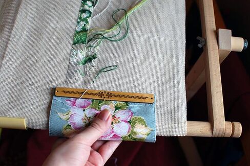 زهور حماية من الأوساخ المغناطيسية العالمية - غطاء واقي مغناطيسي مطرز لقضبان التمرير بإطار qsnap بأي حجم وحامل نمط إبرة الطوق in Kuwait