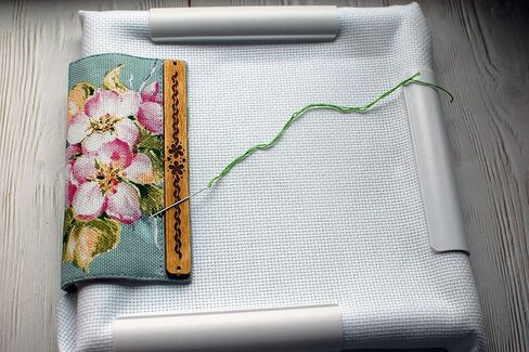 زهور حماية من الأوساخ المغناطيسية العالمية - غطاء واقي مغناطيسي مطرز لقضبان التمرير بإطار qsnap بأي حجم وحامل نمط إبرة الطوق in Kuwait