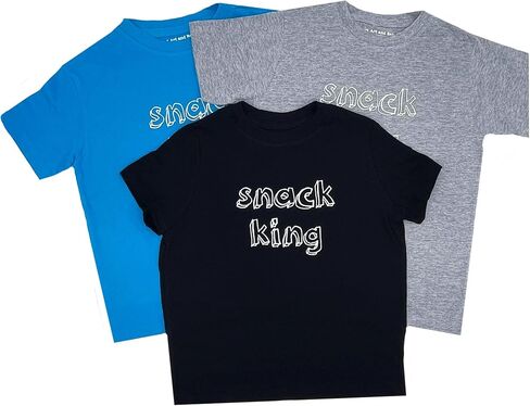 Snack King، Snack Queen - قميص مضحك لمحبي الطعام للأطفال الصغار، ملابس العودة إلى المدرسة (3T، Snack King، أسود) in Saudi Arabia
