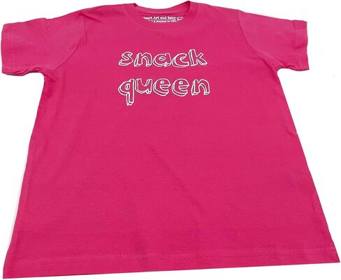 Snack King، Snack Queen - قميص مضحك لمحبي الطعام للأطفال الصغار، ملابس العودة إلى المدرسة (3T، Snack King، أسود) in Saudi Arabia