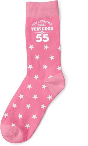 55th Birthday Gift Pattern Socks Women's Funny Present Keepsake for 55 Year Old Size 4 – 7 (Stars) in Saudi Arabia