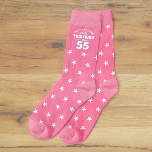 55th Birthday Gift Pattern Socks Women's Funny Present Keepsake for 55 Year Old Size 4 – 7 (Stars) in Saudi Arabia