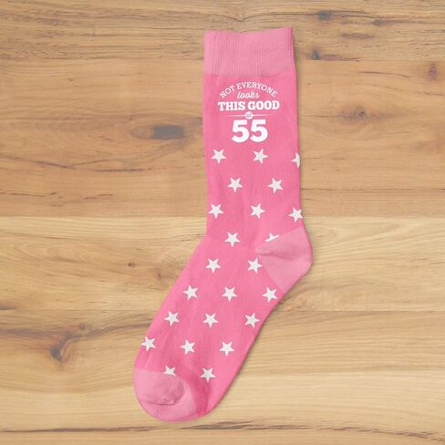 55th Birthday Gift Pattern Socks Women's Funny Present Keepsake for 55 Year Old Size 4 – 7 (Stars) in Saudi Arabia