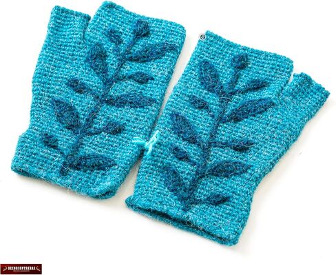 Peruvian Handmade 100% Alpaca Fingerless Mitts for Women Unique gifts for her, mom | Alpaca Climbing Vine Mittens crochet pattern for Ladies in Saudi Arabia