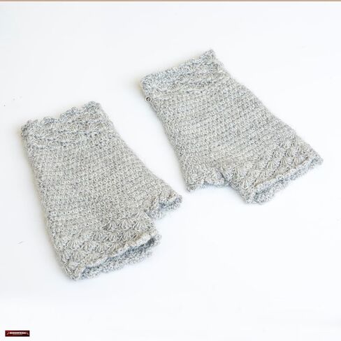 Peruvian Baby Alpaca Grey Gloves | Knitted Fingerless Gloves Warm Cozy Women | Accessories For Her, Gloves & Mittens Fingerless Mittens in Saudi Arabia