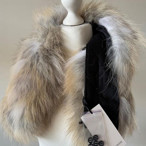 Grey Men Collar Fur fox for coat parka hood 75 cm (Grey) in Saudi Arabia
