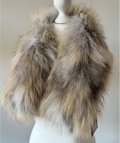 Grey Men Collar Fur fox for coat parka hood 75 cm (Grey) in Saudi Arabia