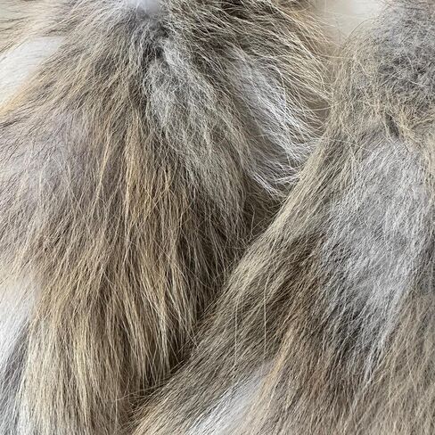 Grey Men Collar Fur fox for coat parka hood 75 cm (Grey) in Saudi Arabia
