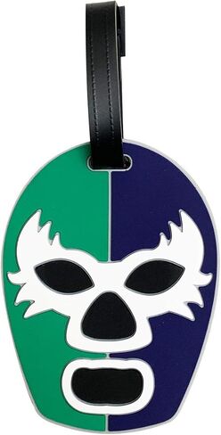 By Mexico Lucha Libre Wrestling Mask Luggage Tag, Máscara Lucha Libre Morado y Rojo in Saudi Arabia