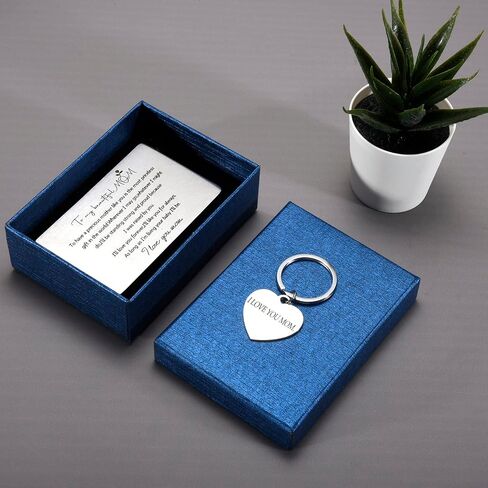 Engraved Wallet Love Note,Mom Gifts,Mothers Day gift,Keychain,Metal Wallet Card to Mom,Mom Keychain,Birthday Gifts For Mom,Mothers Day Gifts from Son,Wallet Insert Card Gift,Gifts for Mom in Saudi Arabia