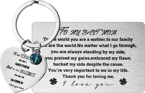 Engraved Wallet Love Note,Mom Gifts,Mothers Day gift,Keychain,Metal Wallet Card to Mom,Mom Keychain,Birthday Gifts For Mom,Mothers Day Gifts from Son,Wallet Insert Card Gift,Gifts for Mom in Saudi Arabia