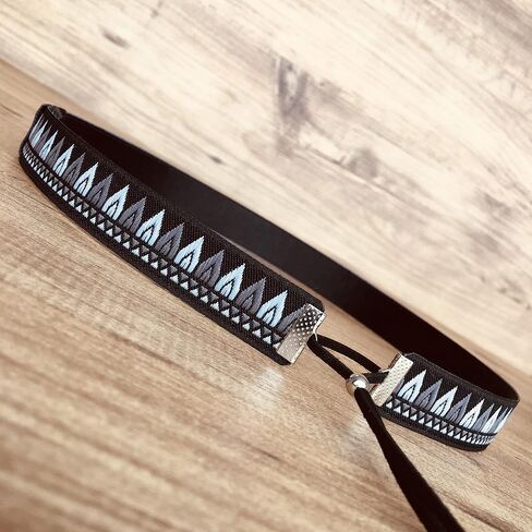 Adjustable Cowboy Hat band, Fedora Hatband Colors, Black, Gray, White, Hat Accessories for Men, Western Styling Hat Jewelry, Unisex Hat Belt in Saudi Arabia