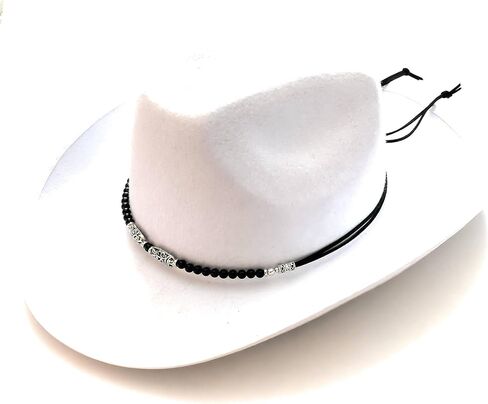 Black Onyx Hatband Silver Vine Bead Adjustable Size For Western Fedora Straw Panama Style Hats in Saudi Arabia