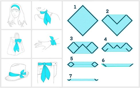 34 Color Variations Sheer Chiffon Square Neck Scarf 27"x27" Neckerchief 1950s Headscarf for Women (Blue Purple) in Kuwait