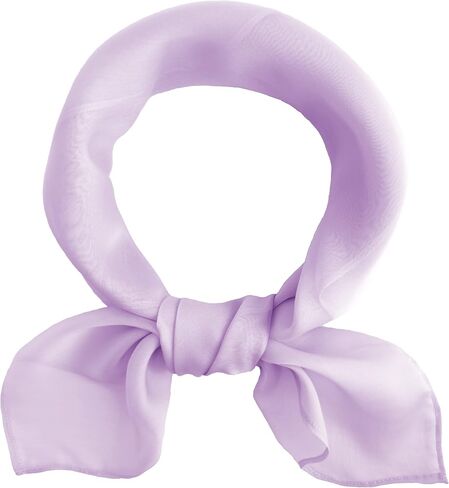 34 Color Variations Sheer Chiffon Square Neck Scarf 27"x27" Neckerchief 1950s Headscarf for Women (Blue Purple) in Kuwait