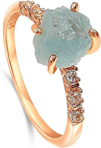 Real Raw Carnelian Crystal Dainty Ring Rose Gold July Birthstone gift for sister daughter niece Christmas birthday Uniquelan Jewelry (carnelian, 7) in Kuwait