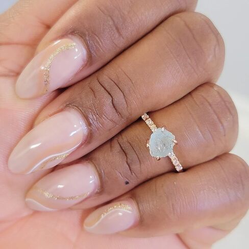 Real Raw Carnelian Crystal Dainty Ring Rose Gold July Birthstone gift for sister daughter niece Christmas birthday Uniquelan Jewelry (carnelian, 7) in Kuwait