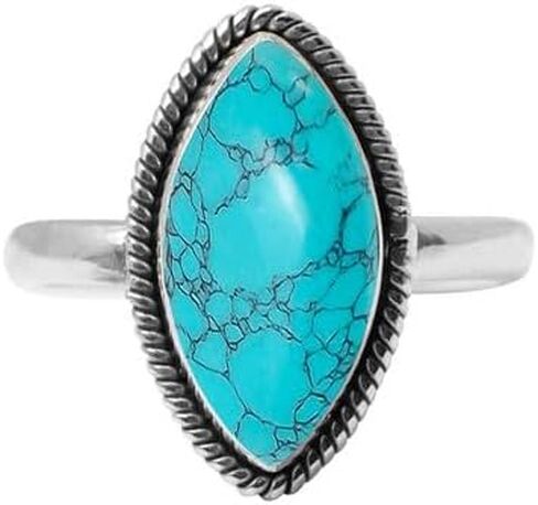Amethyst Stone Ring 925 Sterling Silver Statement Ring For Women and Girls Handmade Rings Natural Marquise Gemstone Ring Promise Ring For Christmas Size US 7 Gift For Her in Saudi Arabia