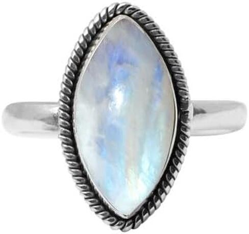 Amethyst Stone Ring 925 Sterling Silver Statement Ring For Women and Girls Handmade Rings Natural Marquise Gemstone Ring Promise Ring For Christmas Size US 7 Gift For Her in Saudi Arabia