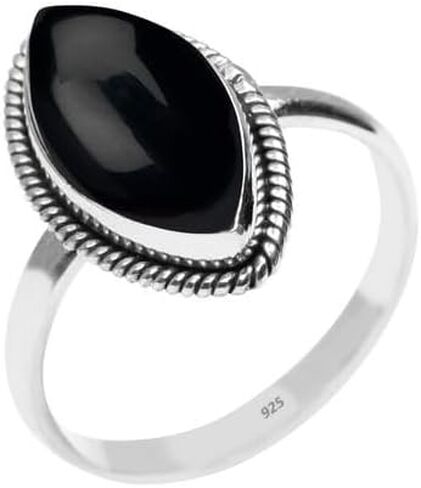 Amethyst Stone Ring 925 Sterling Silver Statement Ring For Women and Girls Handmade Rings Natural Marquise Gemstone Ring Promise Ring For Christmas Size US 7 Gift For Her in Saudi Arabia