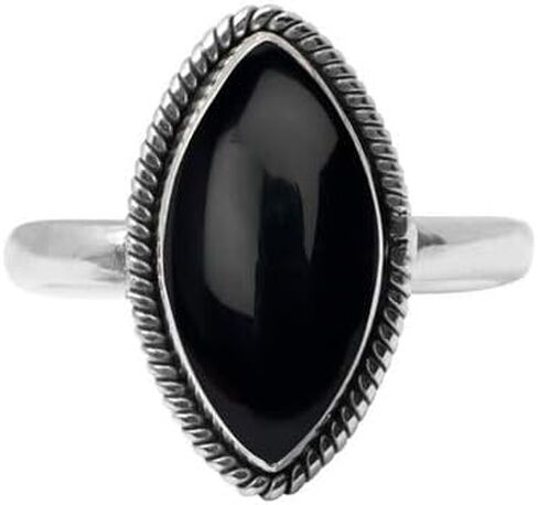 Amethyst Stone Ring 925 Sterling Silver Statement Ring For Women and Girls Handmade Rings Natural Marquise Gemstone Ring Promise Ring For Christmas Size US 7 Gift For Her in Saudi Arabia