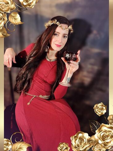 MOSTORY الذهب زهرة القمر خوذة - اليدوية الجنية الأزهار تاج الغابات قزم عقال دائرة الغابات للأميرة عصر النهضة معرض عيد الهالوين حفل زفاف تأثيري in Saudi Arabia