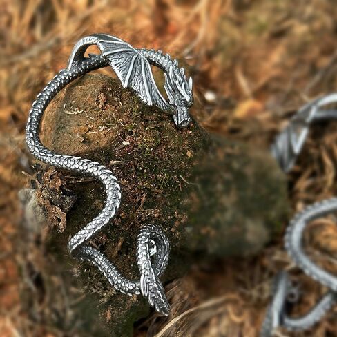 Dragon Cuff Earrings for Women Elf Earrings Retro Punk Dragon Earrings Gothic Silver Dragon Cuff Earring Vintage Wrap Earring for Women Men Girls Boys Gift (Sliver Right) in Saudi Arabia
