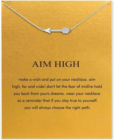 Friendship Delicacy Arrows Necklace Handmade Compass Pendant Chain Necklace with Message Card Gift Card (Silver Arrows) in Saudi Arabia