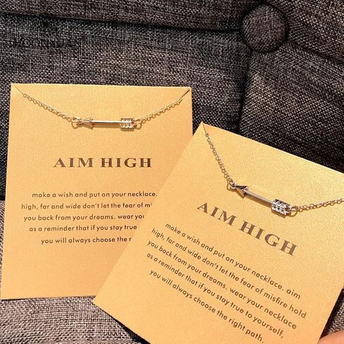 Friendship Delicacy Arrows Necklace Handmade Compass Pendant Chain Necklace with Message Card Gift Card (Silver Arrows) in Saudi Arabia