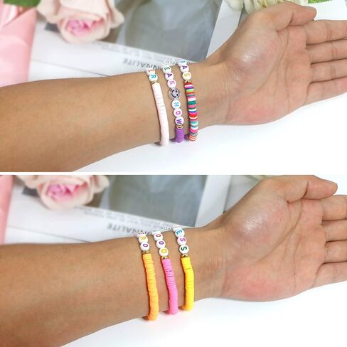 12pcs Friendship Bracelets Gifts, Bracelets Set, Smile Face Colored Characters Multilayer Singer Music Album Inspired Bracelets for Women Girls, Tour Jewelry in Saudi Arabia