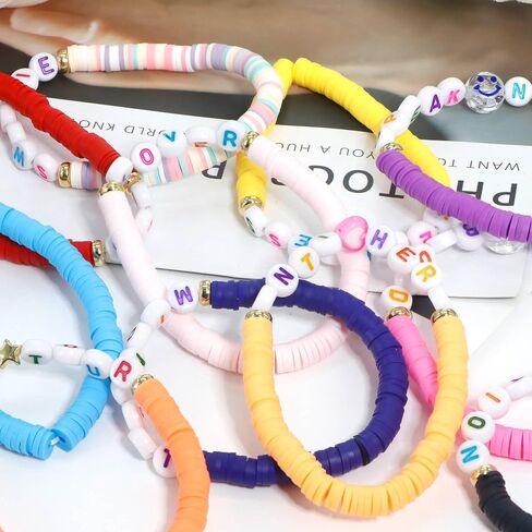 12pcs Friendship Bracelets Gifts, Bracelets Set, Smile Face Colored Characters Multilayer Singer Music Album Inspired Bracelets for Women Girls, Tour Jewelry in Saudi Arabia