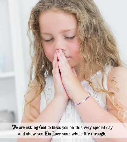 First Communion Gifts for Girls Catholic Cross Bracelet Teen Girls Jewelry 6 8 Easter Basket 1st First Holy Communion Gifts for Girls Daughter Goddaughter Granddaughter Niece in Saudi Arabia