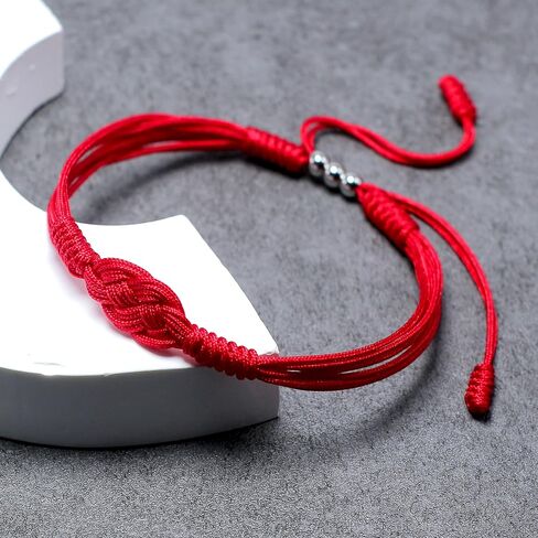 Red Infinity Protection Bracelet, String of Fate, Kabbalah Lucky Safe, Talisman Tibetan Bracelet, Surfer String Wrap Bracelet for Men, Women, Forever Friendship (Red) in Saudi Arabia