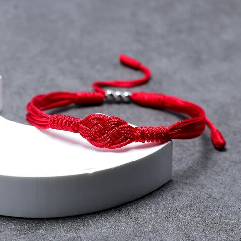 Red Infinity Protection Bracelet, String of Fate, Kabbalah Lucky Safe, Talisman Tibetan Bracelet, Surfer String Wrap Bracelet for Men, Women, Forever Friendship (Red) in Saudi Arabia