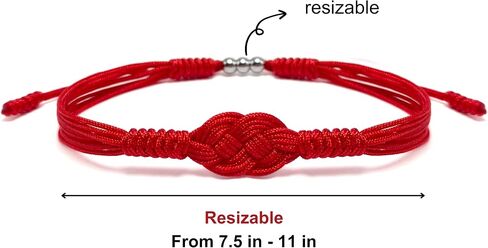Red Infinity Protection Bracelet, String of Fate, Kabbalah Lucky Safe, Talisman Tibetan Bracelet, Surfer String Wrap Bracelet for Men, Women, Forever Friendship (Red) in Saudi Arabia