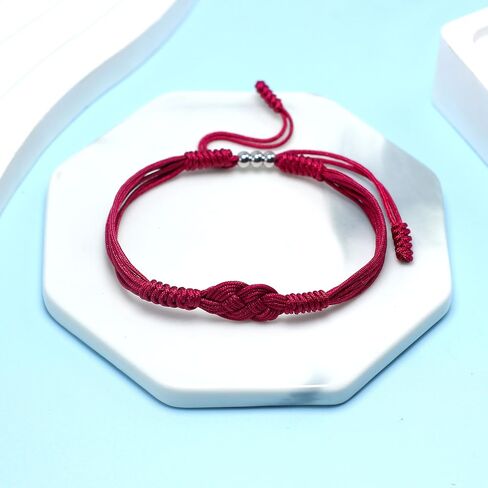 Red Infinity Protection Bracelet, String of Fate, Kabbalah Lucky Safe, Talisman Tibetan Bracelet, Surfer String Wrap Bracelet for Men, Women, Forever Friendship (Red) in Saudi Arabia