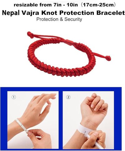 أساور طاقة نيبالية مصنوعة يدويًا من حبل الحظ والحماية، للبالغين من الجنسين، قوة حماية العاطفة، تعويذة طاقة، سحر الحظ السعيد، طاقة حمراء من مصير الحب in Kuwait