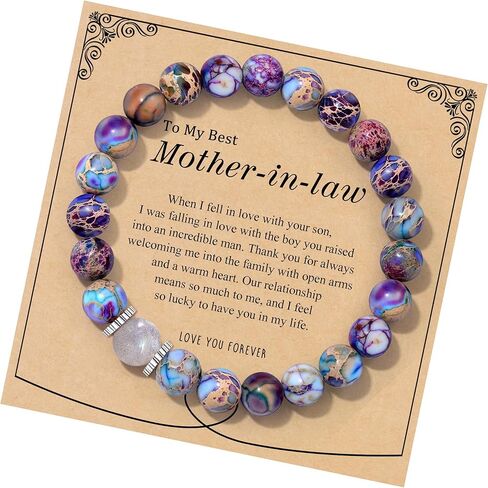 Mother Day Gifts Bead Bracelet Moonstone Jewelry Jasper Stone Beaded Bracelets Handmade Moonstone Bracelets Birthday Gifts Ideas Bonus Mom Gifts in Kuwait